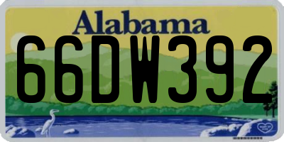 AL license plate 66DW392