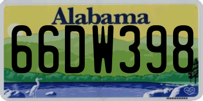 AL license plate 66DW398