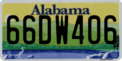 AL license plate 66DW406