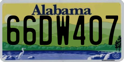 AL license plate 66DW407