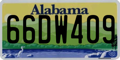 AL license plate 66DW409