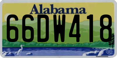 AL license plate 66DW418