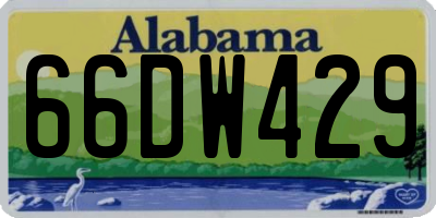 AL license plate 66DW429