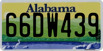 AL license plate 66DW439