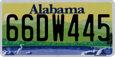 AL license plate 66DW445