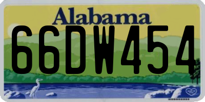 AL license plate 66DW454