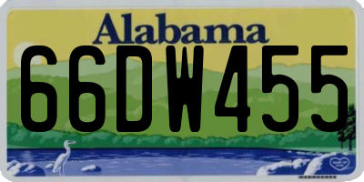 AL license plate 66DW455