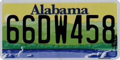 AL license plate 66DW458