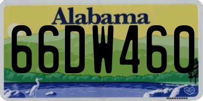 AL license plate 66DW460