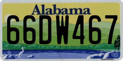 AL license plate 66DW467