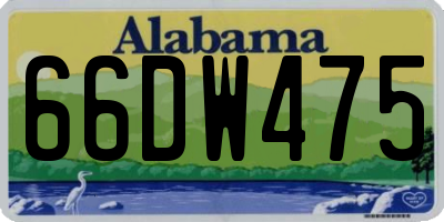 AL license plate 66DW475