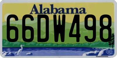 AL license plate 66DW498