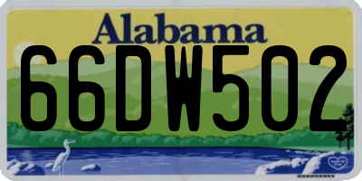 AL license plate 66DW502