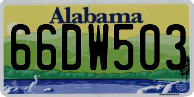 AL license plate 66DW503
