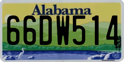 AL license plate 66DW514