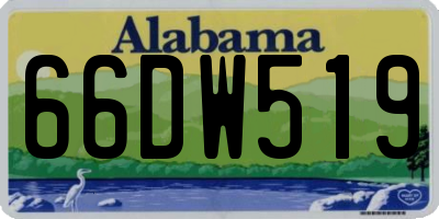 AL license plate 66DW519