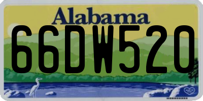 AL license plate 66DW520