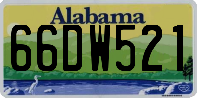 AL license plate 66DW521