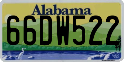 AL license plate 66DW522