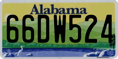 AL license plate 66DW524