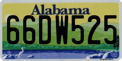 AL license plate 66DW525