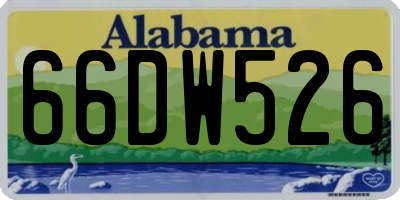 AL license plate 66DW526