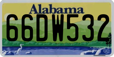AL license plate 66DW532