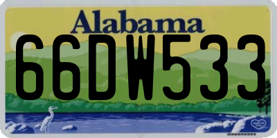 AL license plate 66DW533