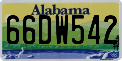 AL license plate 66DW542