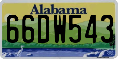 AL license plate 66DW543
