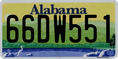 AL license plate 66DW551