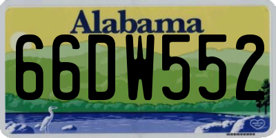 AL license plate 66DW552