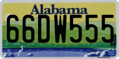 AL license plate 66DW555