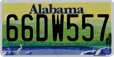 AL license plate 66DW557
