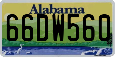 AL license plate 66DW560