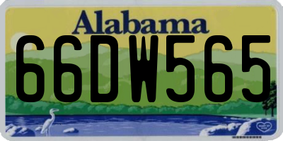 AL license plate 66DW565