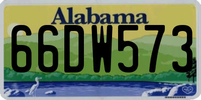 AL license plate 66DW573