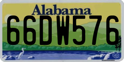 AL license plate 66DW576