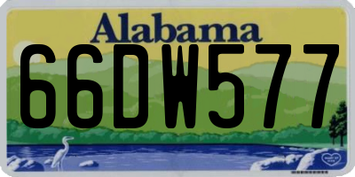 AL license plate 66DW577