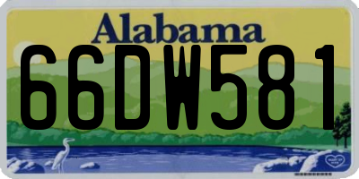 AL license plate 66DW581