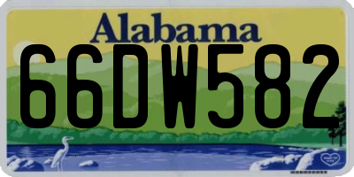AL license plate 66DW582