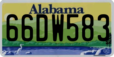AL license plate 66DW583