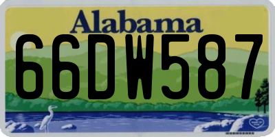 AL license plate 66DW587