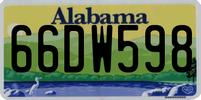 AL license plate 66DW598