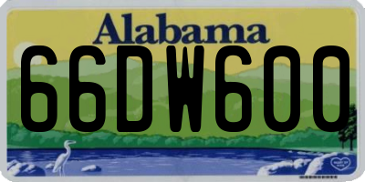 AL license plate 66DW600