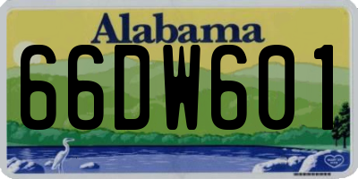 AL license plate 66DW601