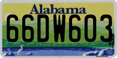 AL license plate 66DW603