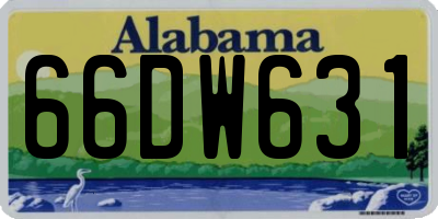 AL license plate 66DW631