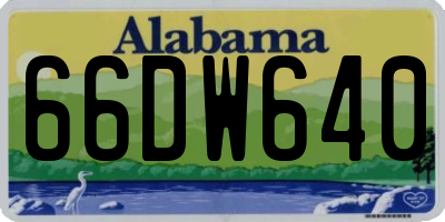 AL license plate 66DW640