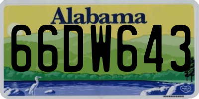 AL license plate 66DW643